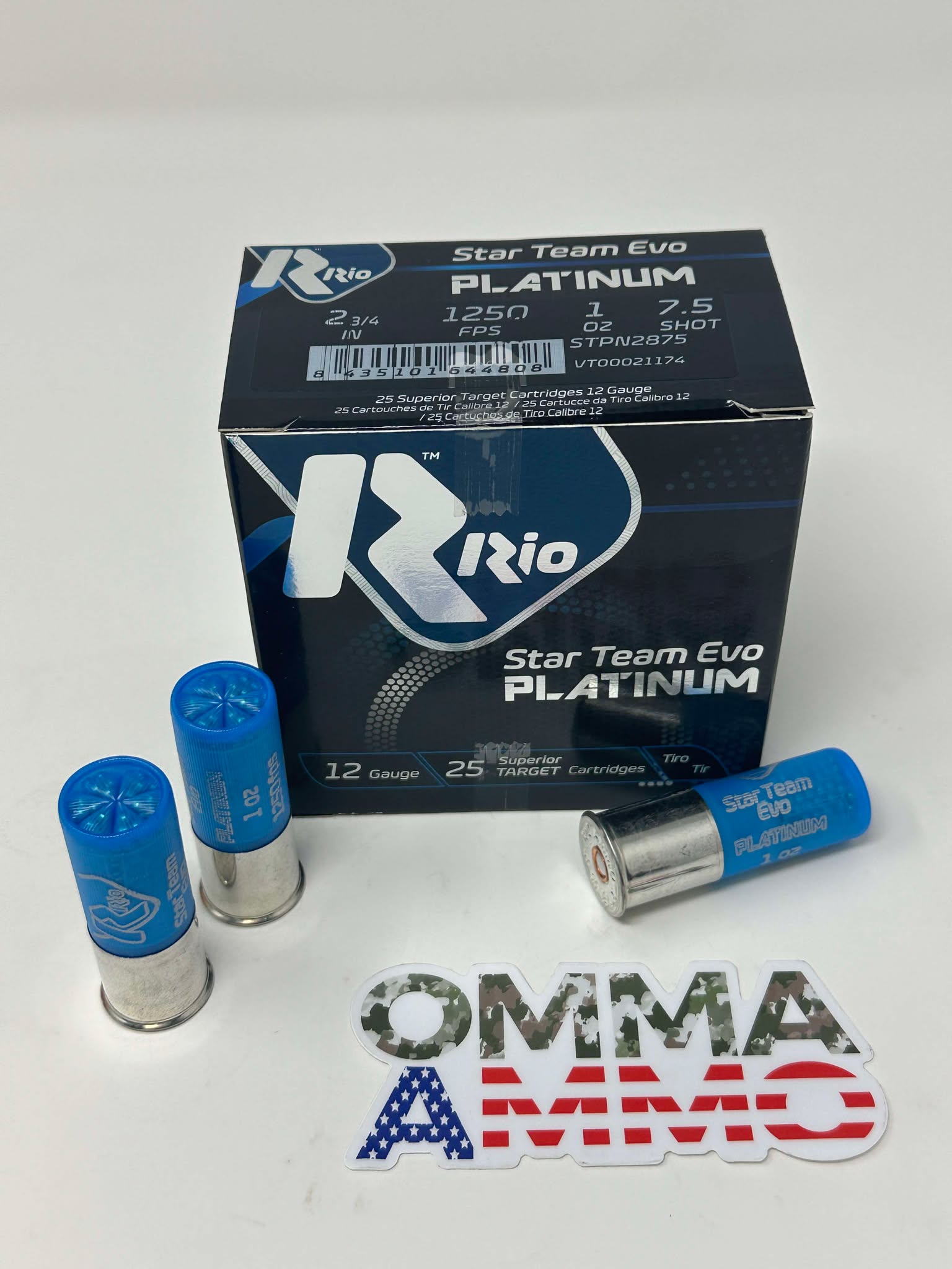 Rio Star Team Evo Platinum 12ga 2 3/4, 1oz, 1250fps, #7.5 shot STPN2875