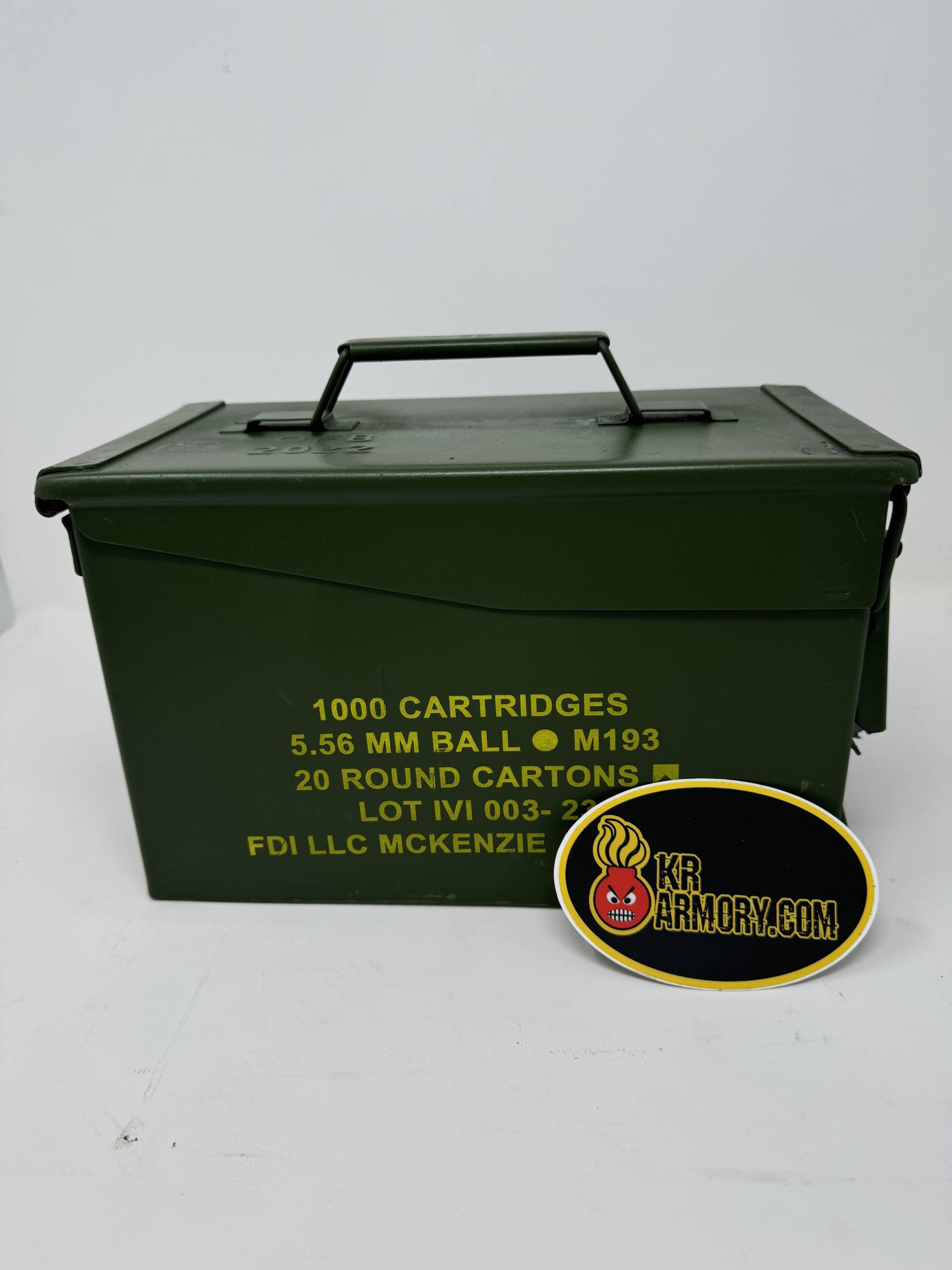 M193 5.56 FMJ 55 GR FDI 1000RDS IN A FREE AMMO CAN