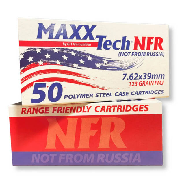Maxx Tech 7.62x39 123gr FMJ 600rnd case